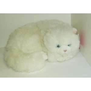  FROSTY   Curled Up White Cat Plush with Blue Eyes   Russ 