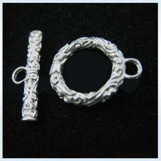 sets 925 Sterling Silver Carved Toggle Clasps SMG13  