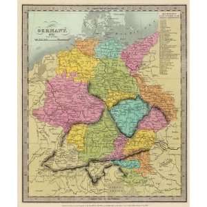  GERMANY BY DAVID H. BURR (HAMBURG/BERLIN/BERNE) 1834 MAP 