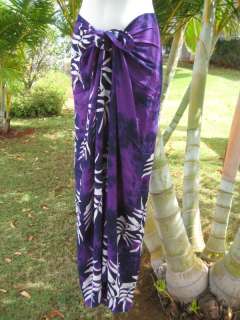 Sarong Plus Sized Purple Bamboo Luau Cruise Wrap Dress  
