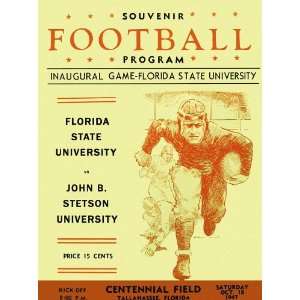 1947 Florida State First Game 22 x 30 Canvas Historic Football Print 