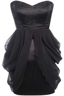   Rare Topshop Black Lace Chiffon Bandeau Dress Size UK 10 BNWT  