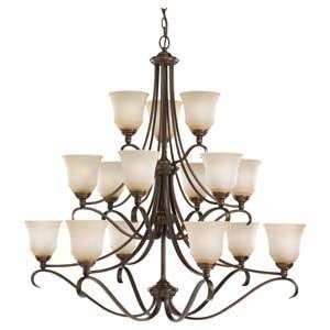   Light Fluorescent Chandelier in Russet Bronze  Energy Star and Title