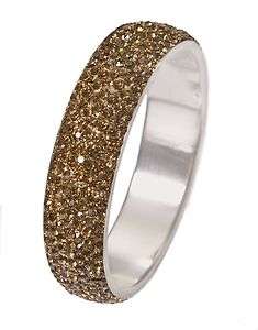 Thick Gold Bangle Bracelet w/swarovski crystals New  