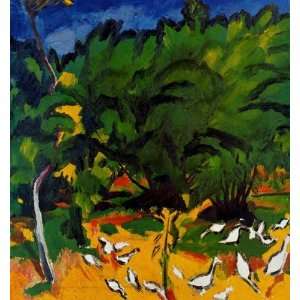   Larionov   24 x 26 inches   Geese, Garden in Tiraspol