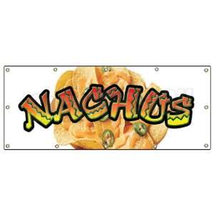  48x120 NACHOS BANNER SIGN cheese chips cart stand signs 