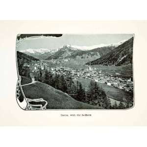  1907 Photolithograph Davos Switzerland Graubunden Seehorn 