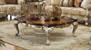 Antiqued Silver French Baroque Coffee Table  