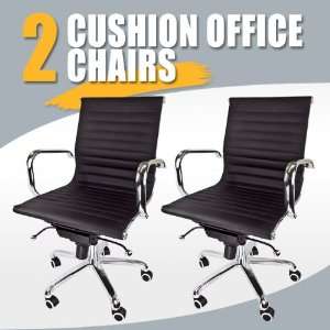   Back Lider Modern PVC Leather Conference Office Chairs Ergonomic Black