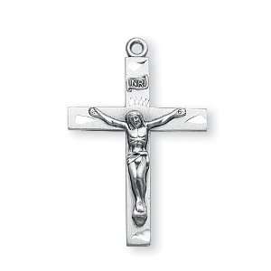  Medium Crucifix w/20 Chain   Boxed St Sterling Silver 