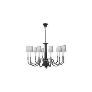 Thomas OBrien Large Modern Library Chandelier in Burnished Silver 