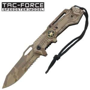   Spring Assisted Tactical Folding Knife   Special Forces   Desert Camo