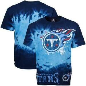  Tennessee Titans Fade Tie Dye T Shirt   Navy Blue Light 