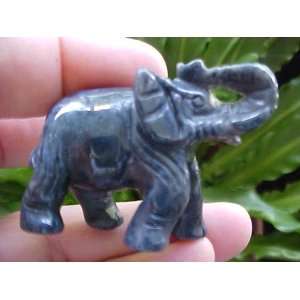  E8907 Gemqz Blue Dumortierite Carved Elephant Cute 