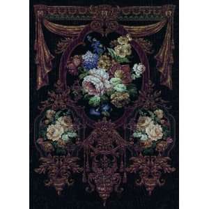  Floral Bouquet Tapestry, Fine Art Canvas Transfer, 24x36 