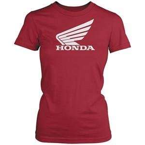  Honda Collection Womens Big Wing T Shirt   Medium/Red 