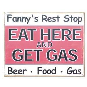  Fannys Rest Stop Vintage Style Metal Sign