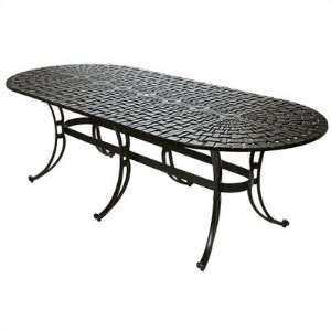 Windham Castings WO70XX14 Oval Woven Top Dining Table with Scroll Base 