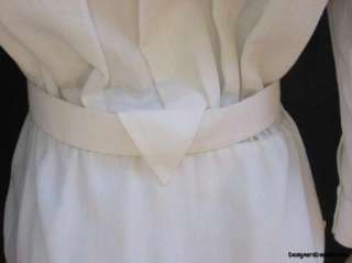 THIERRY MUGLER $930 Womens Ivory Belted Dress 6/36 NWT  