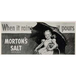  1946 Billboard Mortons Morton Salt Umbrella Girl Rain 