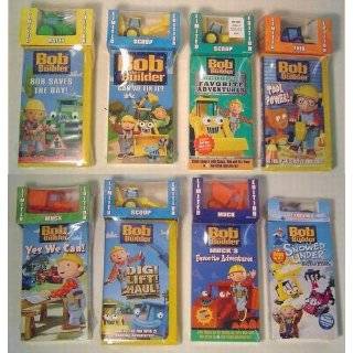 Bob the Builder 8 Pc Set of Videos with Vehicle Truck Toys