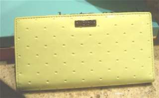 NEW Auth $150+ Kate Spade Live Colorfully Neon Green Patent Leather 