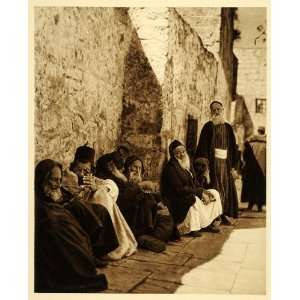  1925 Western Wailing Wall Kotel Jerusalem Jewish Men 