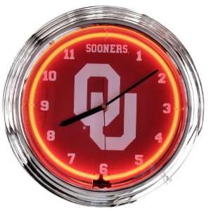 Oklahoma Sooners Retro Diner Neon Clock 
