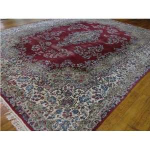   1211 Red Persian Hand Knotted Wool Kerman Rug Furniture & Decor