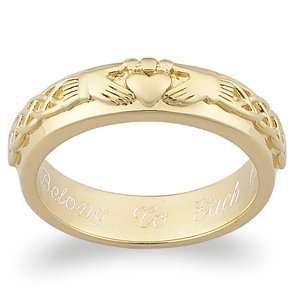    Engraved Claddagh Wedding Band   Personalized Jewelry Jewelry
