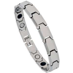Tungsten Carbide Magnetic Therapy Bio Healing Mens Bracelet 8 High 