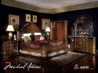 Fruitwood Rococo 6 pc King Bedroom Set  