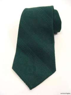 vintage 70s St Patricks Day FOREST GREEN Wide Textured Poly Necktie 