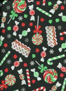 CHRISTMAS CANDYCANES GUMDROPS MORE Cotton Quilt Fabric  