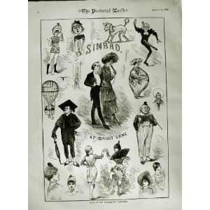  1883 DRURY LANE THEATRE SINBAD COSTUMES PICTORIAL WORLD 