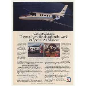  1986 Cessna Citation Special Air Mission Jet Print Ad 