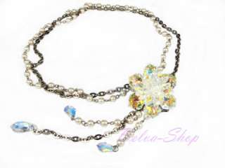 Bling Crystal Pendants and Pearls Necklace using Swarovski Elements 