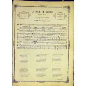    Le Tour Du Monde Song Music Score Nadaud Print 1868