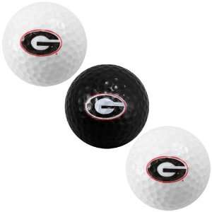   Bulldogs Black White Three Pack of Golf Balls