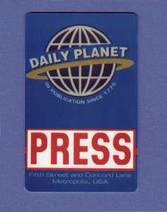 Superman ID Card Daily Planet Press Pass cosplay  