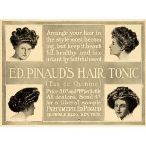 1909 Ad Parfumerie Ed. Pinaud Hair Tonic Hair Care   Original Print Ad