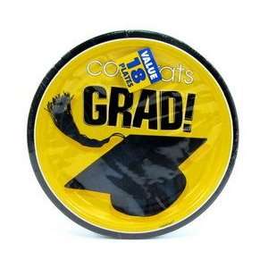  Party Supplies plate dinner congrats grad 36ct yellow 