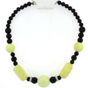  Black and Yellow Bead Necklace Jewelry