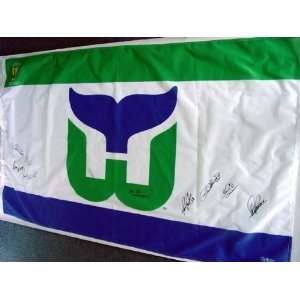  1985 86 Hartford Whalers Team Signed Banner & Video PSA 