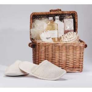   Spa In A Basket Wicker Chest Bath Items Massage Tools