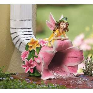  Fairy on Lilly Outdoor Downspout 