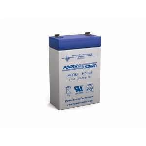  Power Sonic PS 628   6.00 Volt 2.90 AmpH SLA Battery 