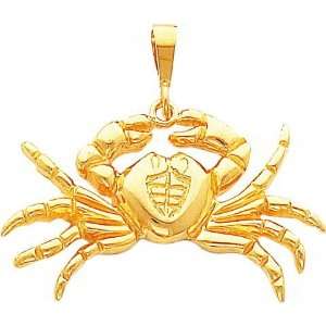  14K Gold Crab Charm Jewelry