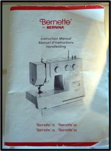 EXCELLENT BERNETTE BERNINA 75 SEWING EMBROIDERY MACHINE w/CASE MANUAL 