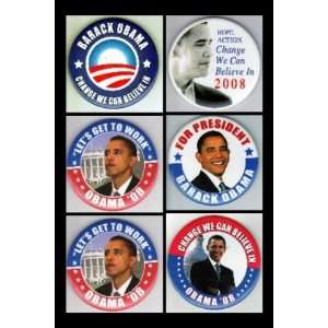  2008 BARACK OBAMA CAMPAIGN BUTTONS 3 LOT OF 6 Everything 